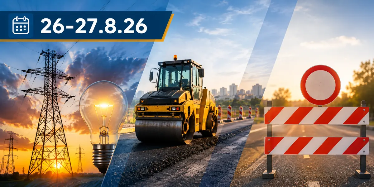 הפסקות חשמל, עבודות כביש וחסימות תנועה באופקים ב-26–27 באוגוסט