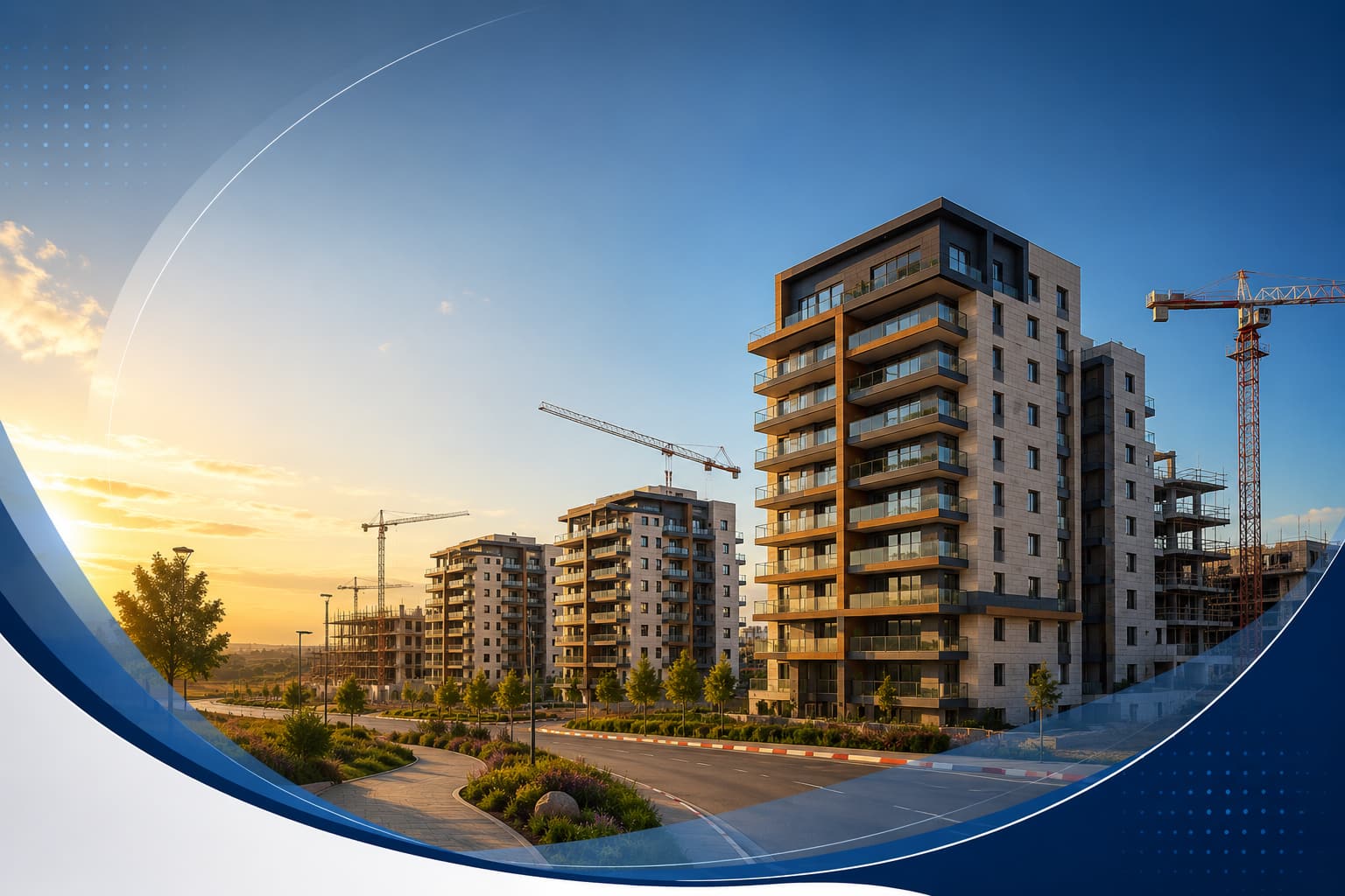 תנופת הבנייה באופקים — בנייני מגורים חדשים ומנופים בשכונת אפיקי נחל